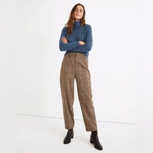 Madewell | Pull-On High-Rise Tapered Plaid Pants
